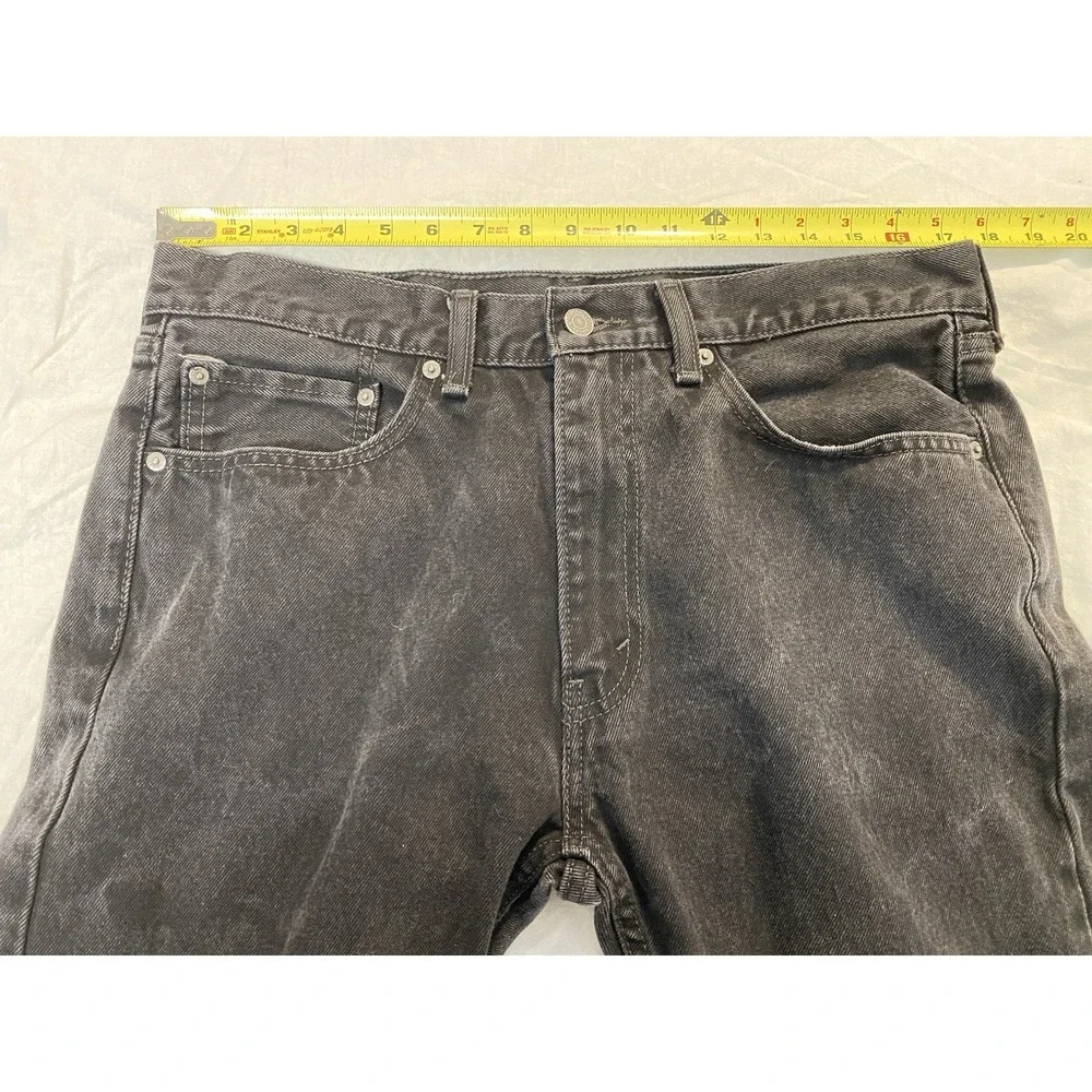 Levi's 505 Jeans Mens 36x30 Black Gray Straight Leg Denim Faded Wash